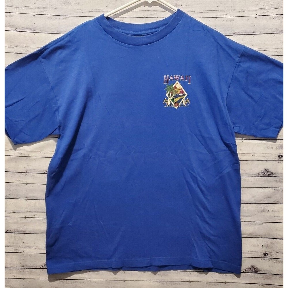 Vintage Hawaii Destination Single Stitch T-Shirt Men Sz XL Front Back Graphic US